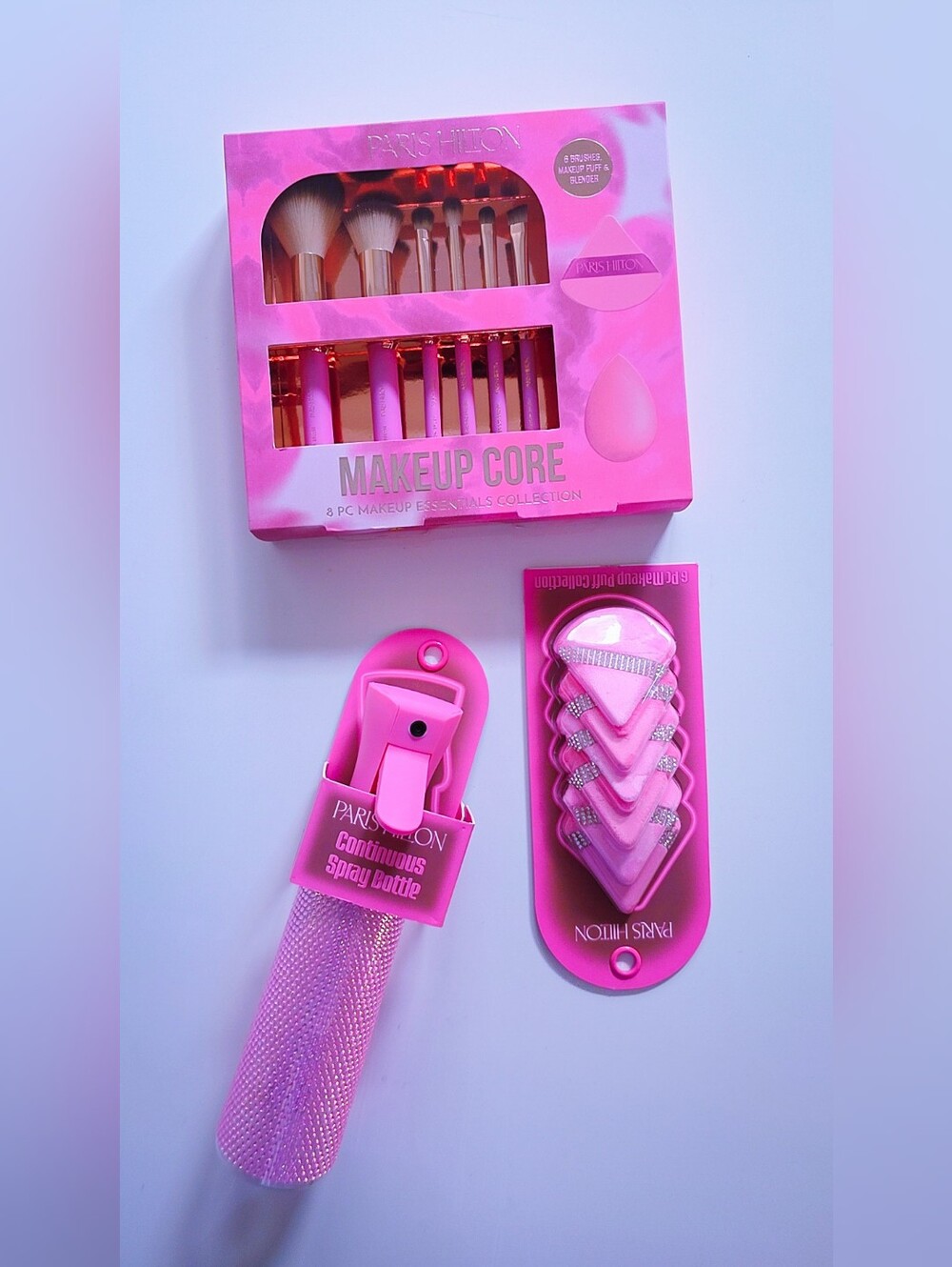 Paris Hilton Makeup Essentials Collection Pink Makeup Brush Set NWT